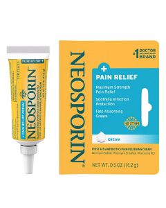 Neosporin First Aid Antibiotic Cream + Pain Relief Maximum Strength 0.5 oz
