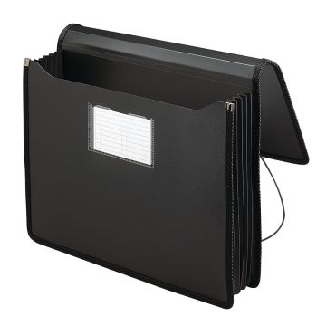 Premium Poly Wallets, 5-1/4-Inch expansion - Black / Letter / 1