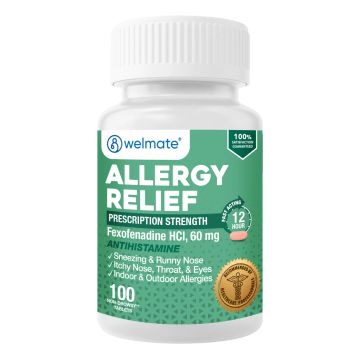 WELMATE Allergy Relief - Fexofenadine 60mg, 100 Tablets (Generic Allegra)