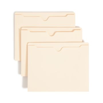 File Jackets, 1 inch Expansion, Straight-Cut Tab - Manila / Letter / 50