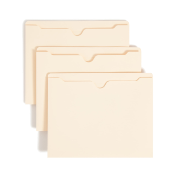 File Jackets, 1 inch Expansion, Straight-Cut Tab - Manila / Letter / 50