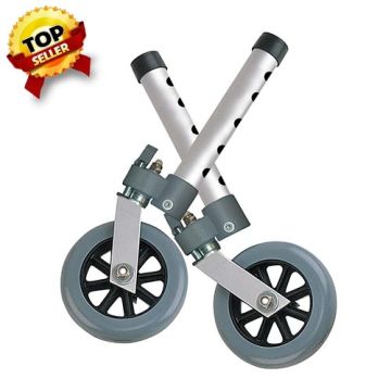 Drive Medical Swivel Walker Wheel with Lock & Two Sets of Rear Glides
