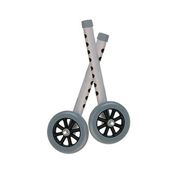 Drive Medical Walker Wheels with Two Sets of Rear Glides for Use with Universal Walker, 5"