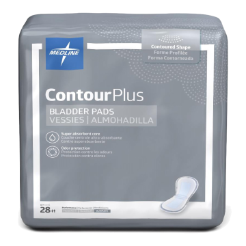 Bladder Control Pad Contour Plus Ultimate Heavy Absorbency Super Absorbent INCONTINENT CAPRI PLUS - Bag of 14 - 3-1/4 inch x 13 inch, Ultra-Plus
