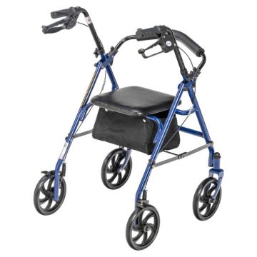 Four Wheel Walker Rollator with Fold Up Removable Back Support - Red