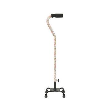 Drive Medical Small Base Quad Cane with Foam Rubber Hand Grip