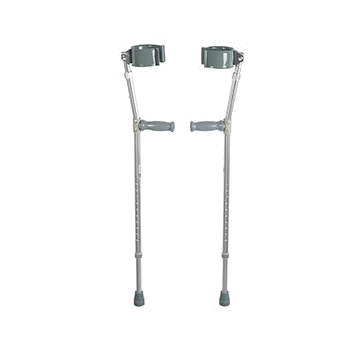 Drive Medical Lightweight Walking Forearm Crutches - Singles - Adult, Handle to Floor Height: 28 inch - 37 inch, Recommended User Height 5'0 - 6'2 inch