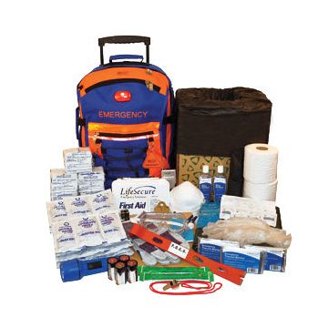 SecurEvac Hi-Vis 5 Person, 3 Day Rolling Evacuation & Shelter-In-Place Survival Kit by LifeSecure - Singles