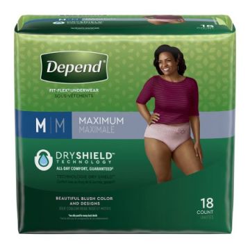 Depend FIT-FLEX Incontinence Underwear for Women by Kimberly Clark - Small Disposable Heavy Absorbency / Pack of 19