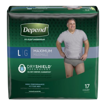 Male Adult Absorbent Underwear Depend FIT-FLEX Pull On with Tear Away Seams Disposable Heavy Absorbency - Small / Medium Pack of 19