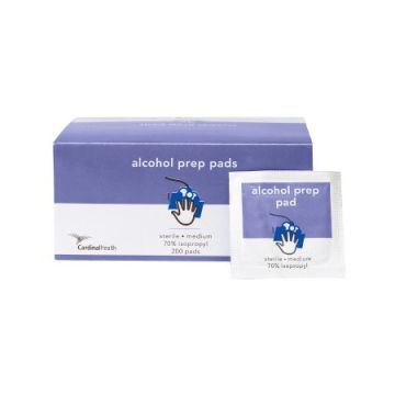 Alcohol Prep Pad 2-Ply - Box of 200 by Cardinal Health - Medium