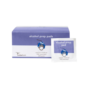 Alcohol Prep Pad 2-Ply - Box of 200 by Cardinal Health - Medium