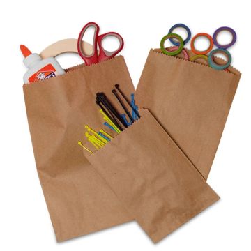 Flat Kraft Paper Merchandise Bags - 5" W X 7-1/2" H / No Gusset / 1000/Pack