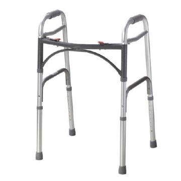 Deluxe Folding Walker 2 Button Aluminum 350 lbs by Drive Medical - Case of 4.