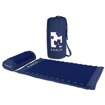 Acupressure Mat Set Kanjo Mat: 17 X 28 Inch / Pillow: 6 X 14 Inch - Navy Blue