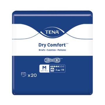 Unisex Adult Incontinence Brief TENA Dry Comfort™ Medium Disposable Moderate Absorbency - Package of 20