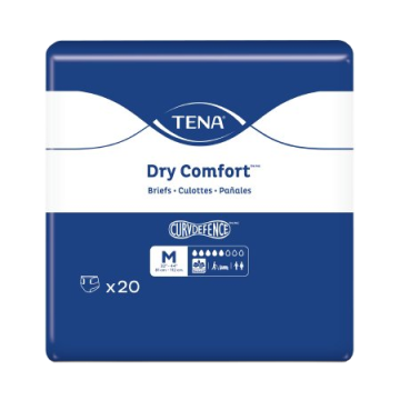 Unisex Adult Incontinence Brief TENA Dry Comfort™ Medium Disposable Moderate Absorbency - Package of 20