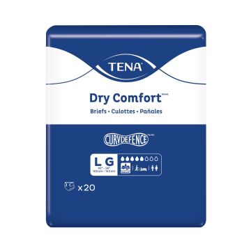 Unisex Adult Incontinence Brief TENA Dry Comfort™ Large Disposable Moderate Absorbency - Package of 20