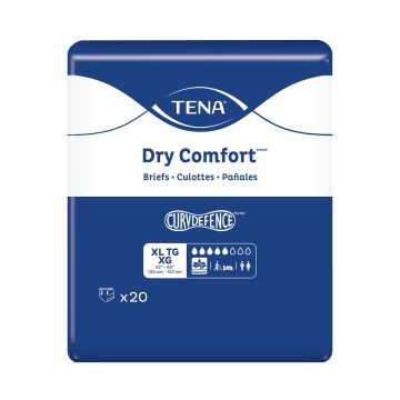 Unisex Adult Incontinence Brief TENA Dry Comfort™ X-Large Disposable Moderate Absorbency - Package of 20