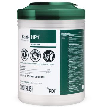 Surface Disinfectant Cleaner Sani-HP1™ Germicidal Manual Pull Wipe NonSterile - 275 Count Canister