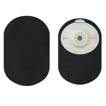 SenSura Mio 1-Piece Closed Pouch, Soft Convex, Maxi, Black, With Inspection Window, Pre-cut, 1-3/8" - 2"
