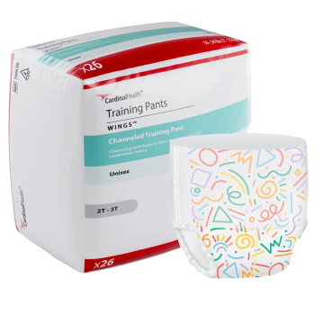 Unisex Toddler Training Pants Cardinal Health™ WINGS™ Pull On with Tear Away Seams Disposable Moderate Absorbency - Size 2T to 3T -16 to 34 lbs./ CASE of 104