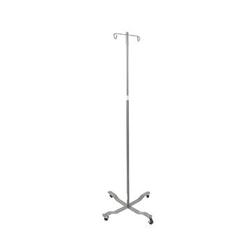 Drive Medical Economy Removable Top I. V. Pole - 2 Hook Top, Silver Vein