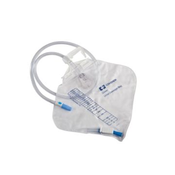 KenGuard Dover Bedside Drainage Bag, 2000 mL by Covidien - Hanger / Hook and Loop Strap / Anti-Reflux Valve / Each
