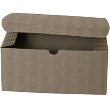 Kraft Corrugated Wave Large Gift Boxes (8 x 8 x 3 1/2)