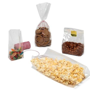Clear Gusseted Cello Bags - 3-1/2" W X 2" G X 7-1/2" H / Super Clear / Flat Bottom / 100/Pack