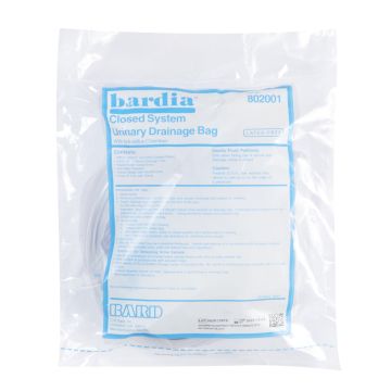 Closed System Urinary Drainage Bag, Swivel Hanger with Flexible Hook, 2000mL