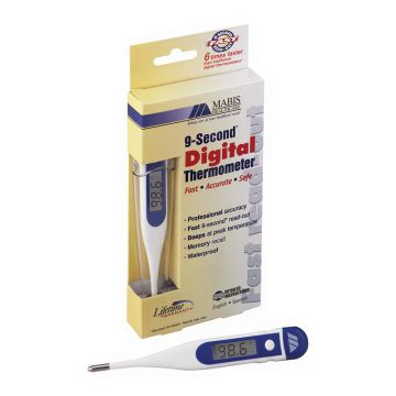 Thermometer 9-Second Reading, Large, Slim Shape, Waterproof, Rigid Tip