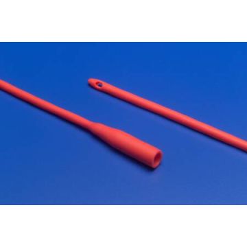 Kendall Dover Robinson Red Rubber Urethral Catheter - 8 Fr. / 12 Inch