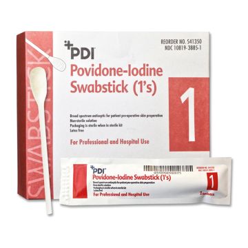 PDI 10% USP Povidone Iodine Prep Solution Swabsticks, 4" L