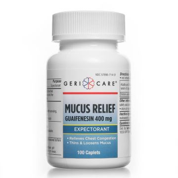 GERICARE Cough & Cold - Guaifenesin 400mg, 100 Caplets (Pack of 2)