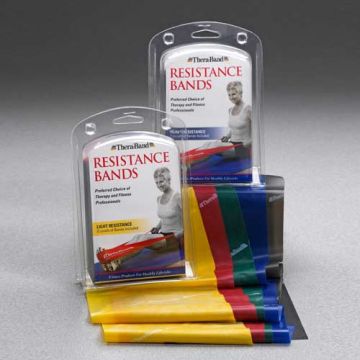 Theraband Bands 5ft, 2-pk & 3-pk Bands - Single, Yellow, Red and Green, Light (Low Resistance)