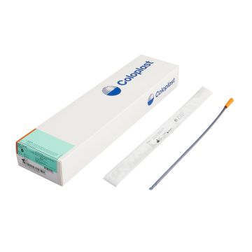 Coloplast Self-Cath Intermittent Catheter with Guide Strip, Coude Olive Tip, Funnel End, Latex-Free - Orange / 16 Fr / Single