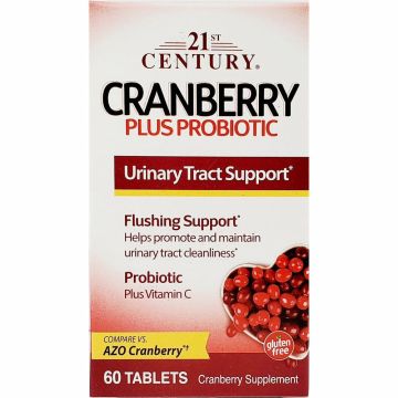 Cranberry Supplement plus Probiotic, 500 mg 60 Tablets by 21st Century