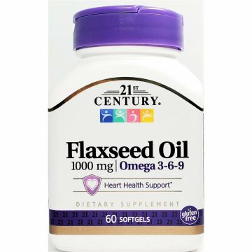 Flaxseed Oil, 1000 mg 60 Softgels by 21st Century