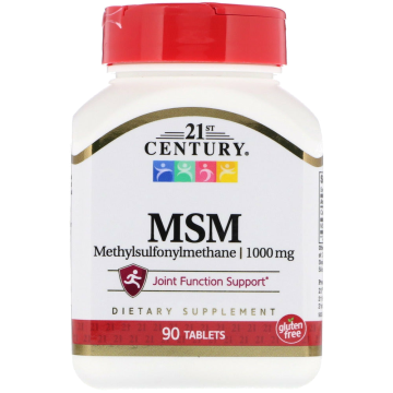 MSM Supplement 1000 mg 90 Tablets by 21st Century