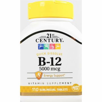Vitamin B12 5000 mcg (Quick Dissolve) 110 Sublingual Tablets by 21st Century