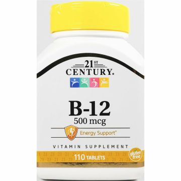 Vitamin B12 500 mcg 110 Tablets by 21st Century