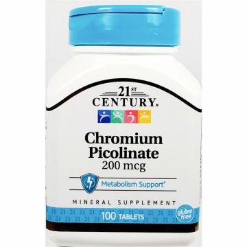Chromium Picolinate 200 mcg 100 Tablets by 21st Century