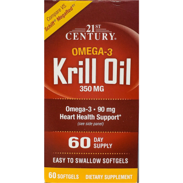 Krill Oil 350 mg (Omega-3) 60 Softgels by 21st Century