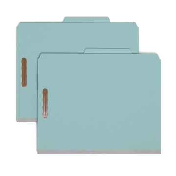 Pressboard Classification File Folders, 3 Dividers, 3 inch Expansion - Blue / Legal / 10