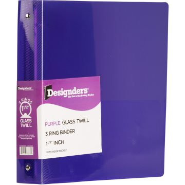 Purple Plastic 1 1/2 Inch 3-Ring Binder