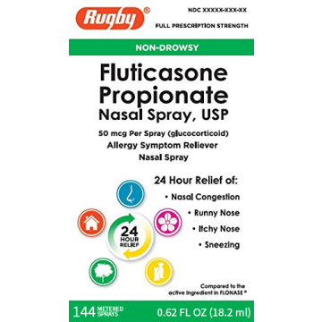 RUGBY Allergy Relief - Fluticasone Propionate Nasal Spray 50mcg, 144 Metered Sprays