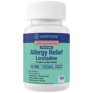 WELMATE Allergy Relief - Loratadine 10mg, 100 Tablets (Generic Claritin)