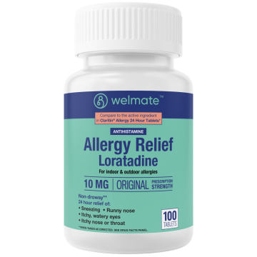 WELMATE Allergy Relief - Loratadine 10mg, 100 Tablets (Generic Claritin)