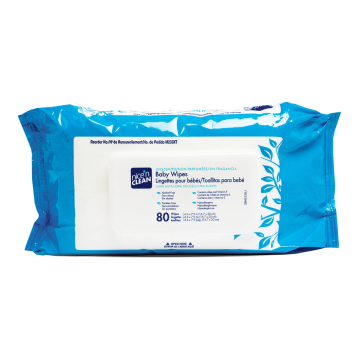 Nice and Clean Baby Wipes 7" x 8" - Package of 80 - Unscented / 80 Count